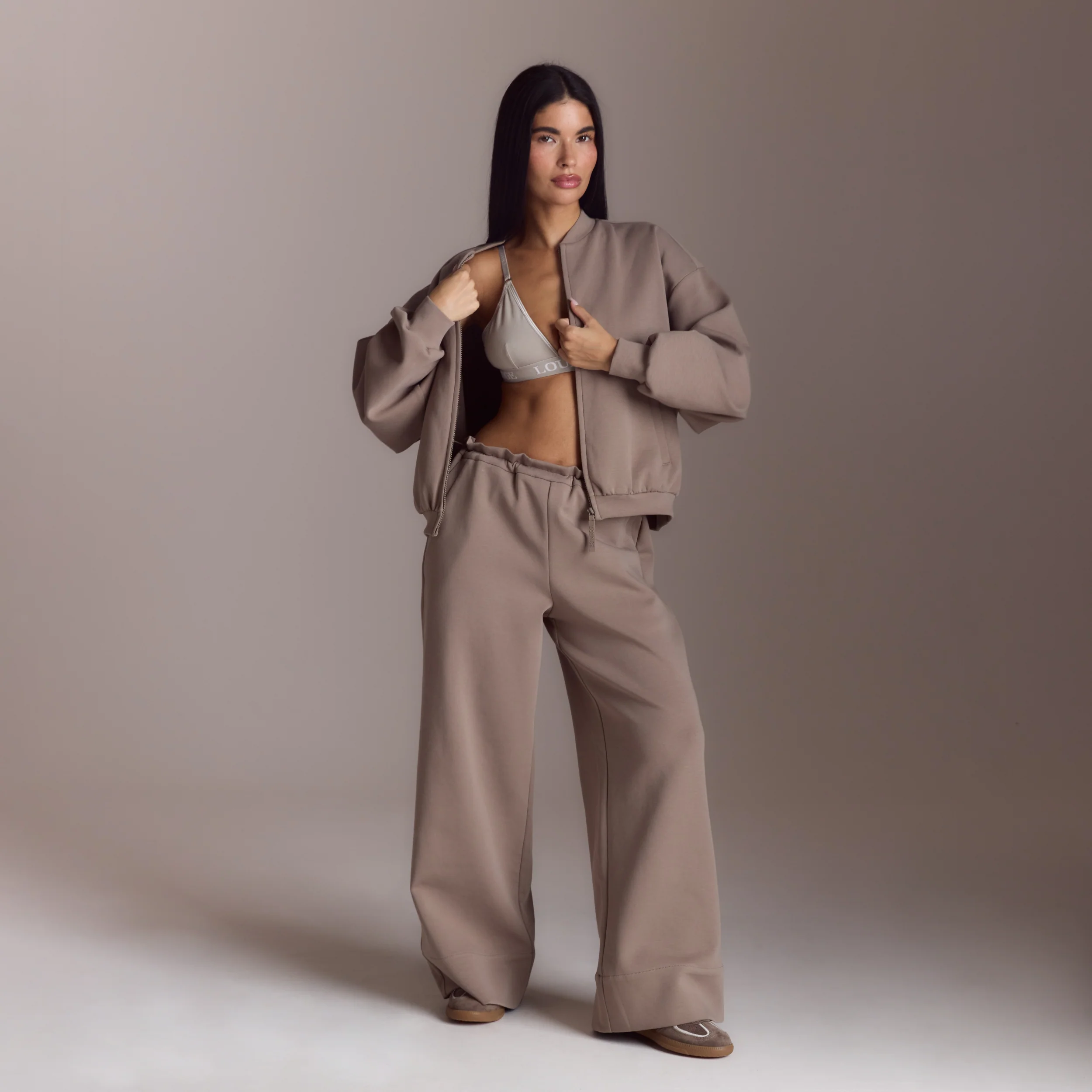 Neoprene Bomber Jacket - Taupe