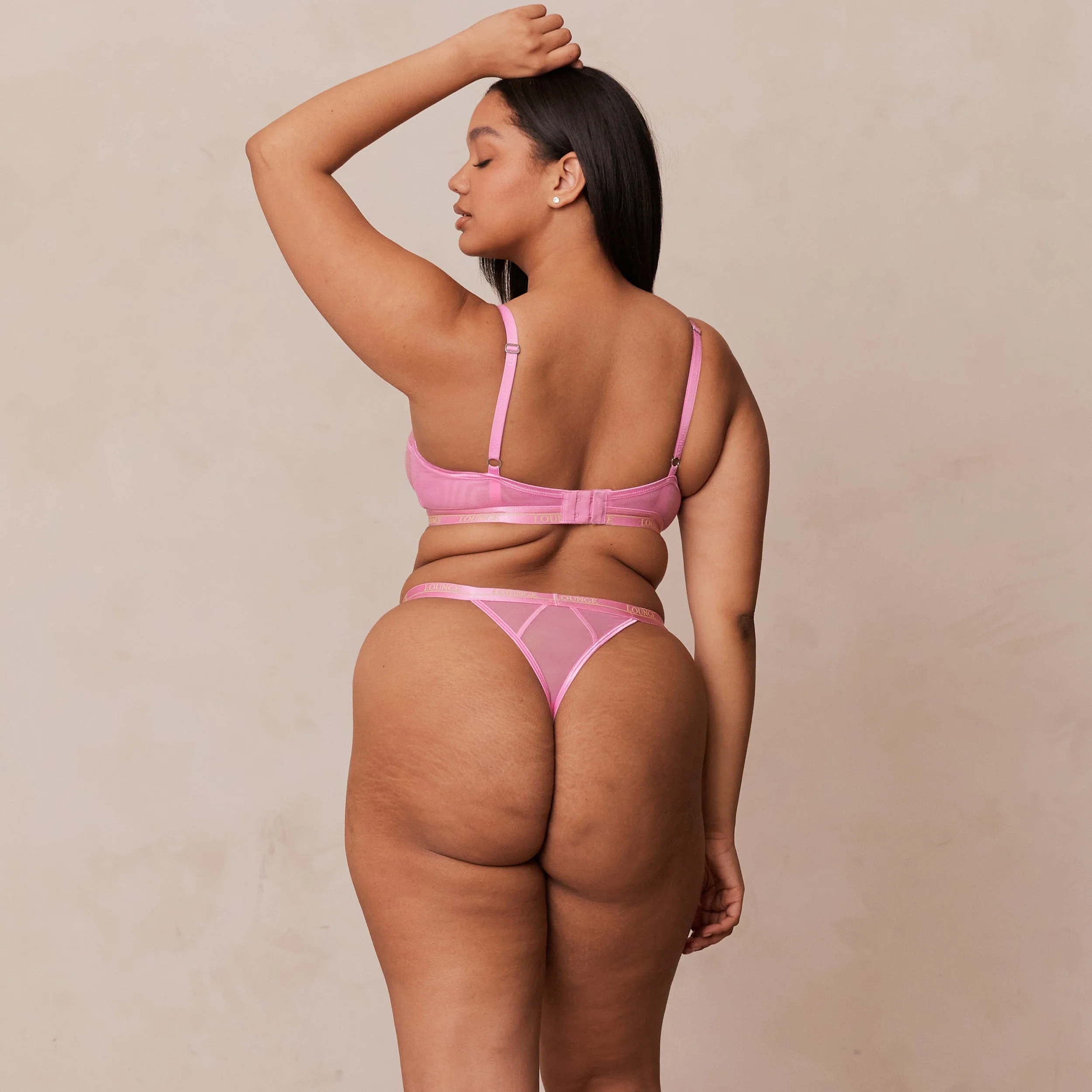 Two-Tone Blossom Balcony Bra  - Pink