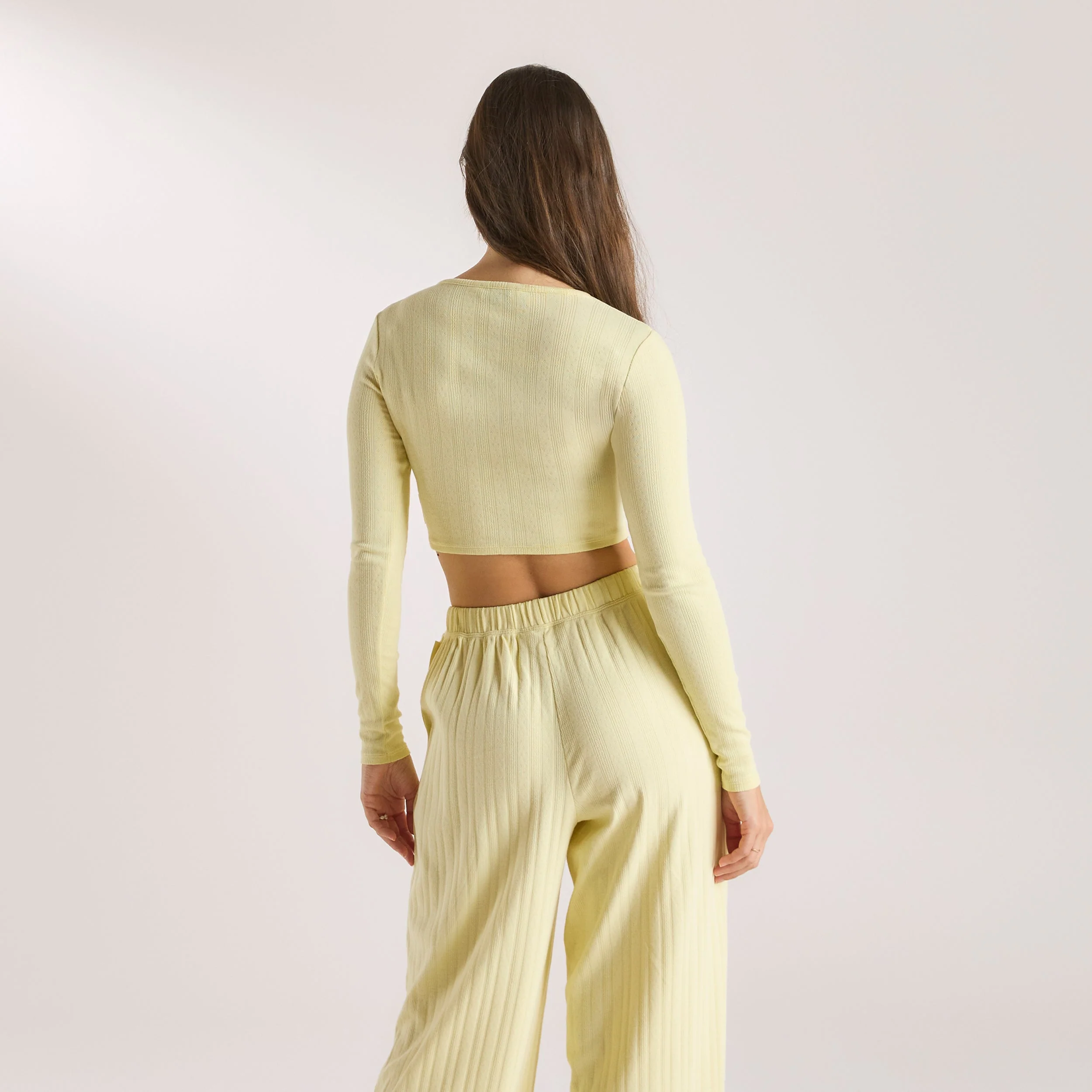 Pointelle Cardigan - Buttercup Yellow