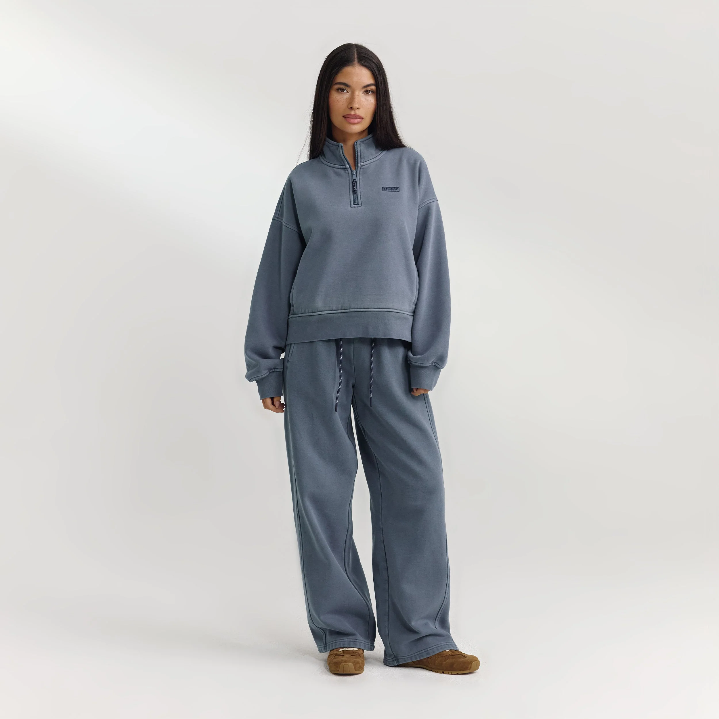 Quarter-Zip Sweater - Washed Blue