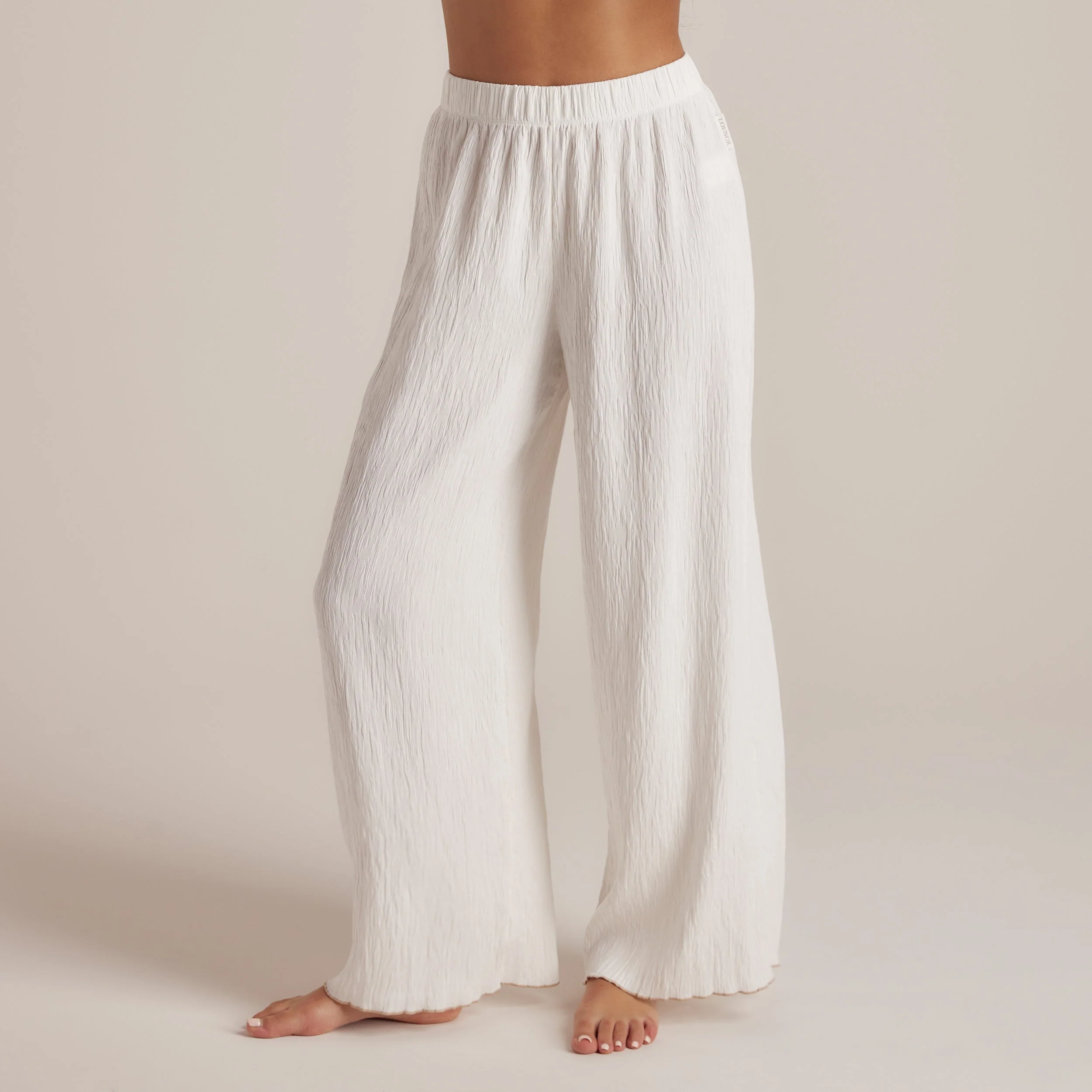 Crinkle Pajama Pants - White