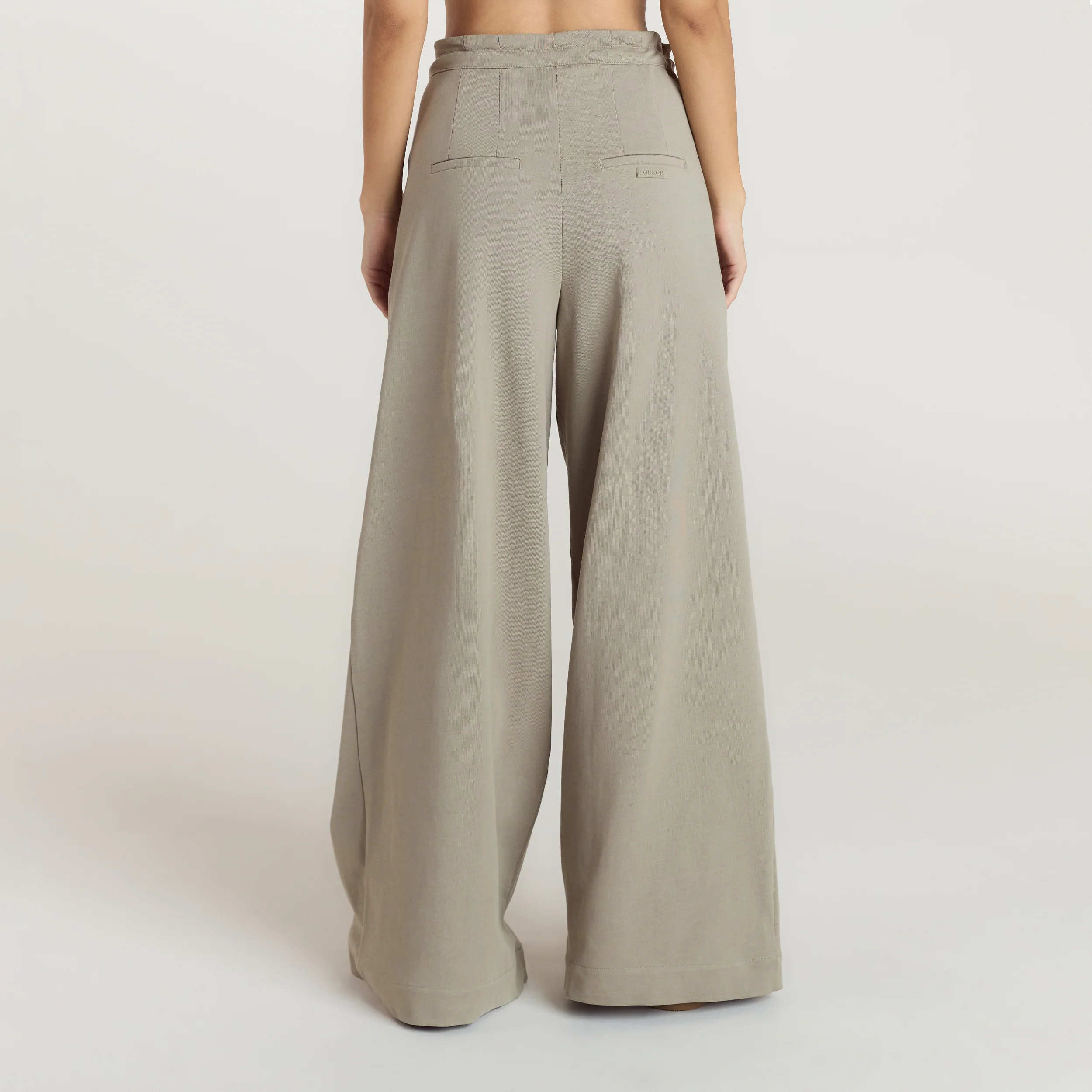 Pleated Wide Leg Trousers - Thyme
