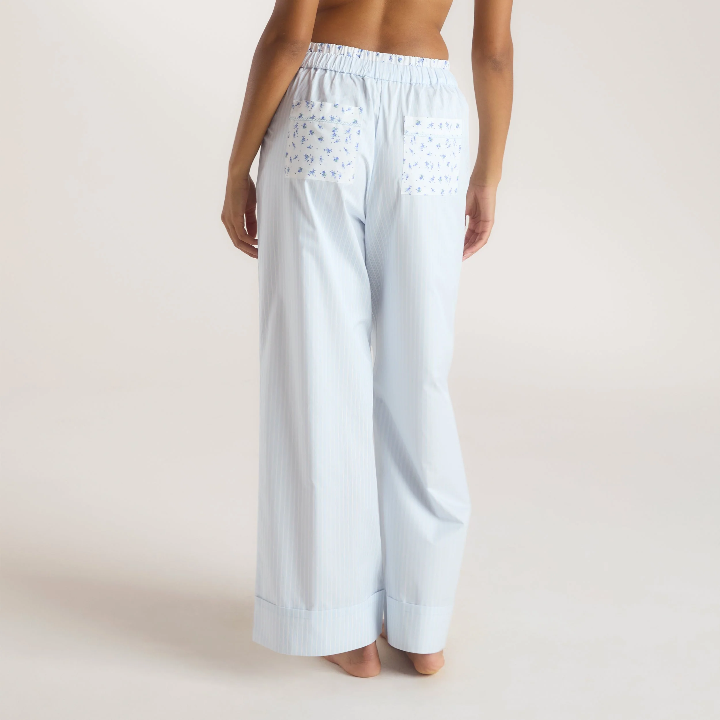 Bloom & Stripe Pajama Pants - Blue
