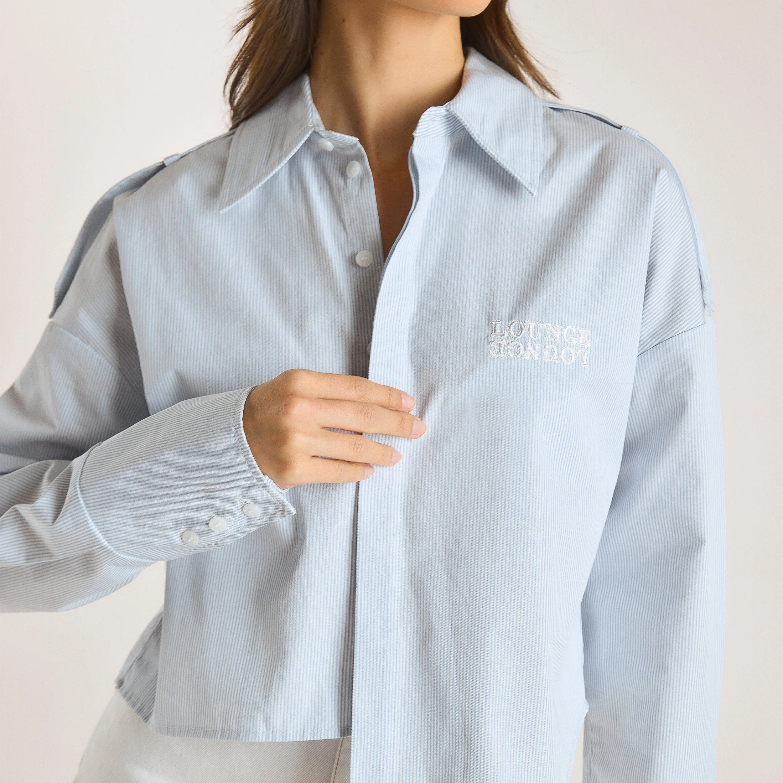 Asymmetric Shirt - Blue Stripe