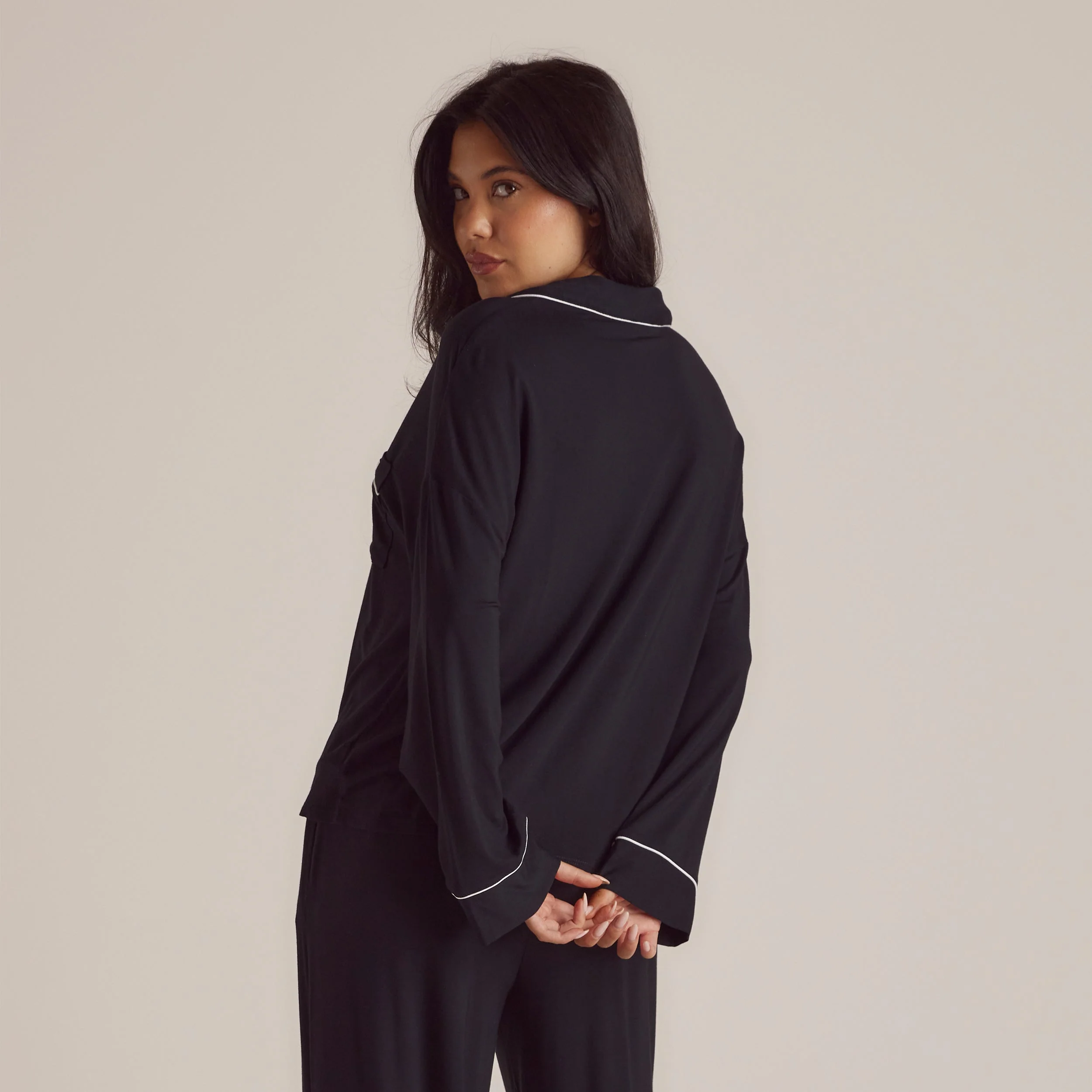 Modal Pajama Shirt - Black