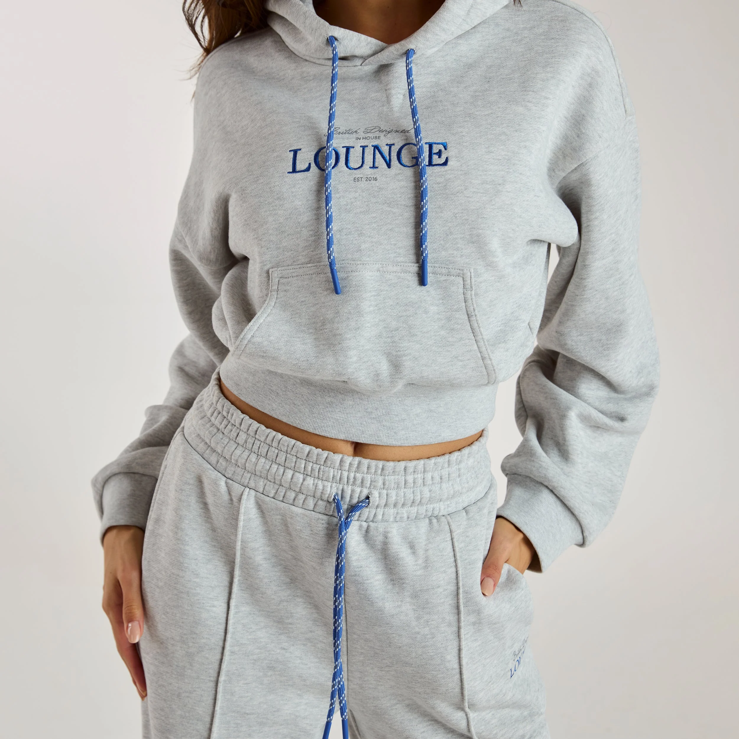 Cropped Hoodie - Grey Marl