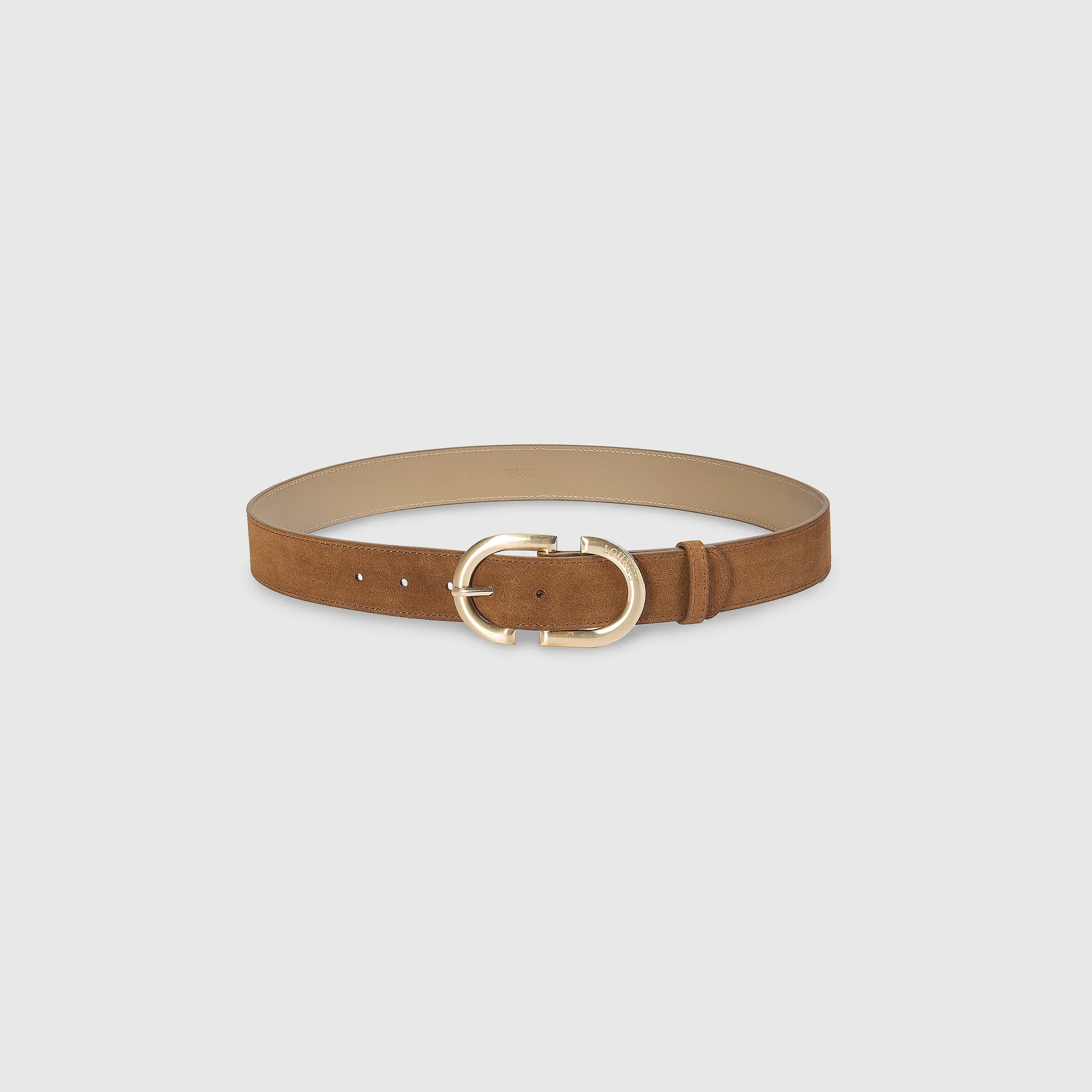 Curved Buckle Belt - Tan