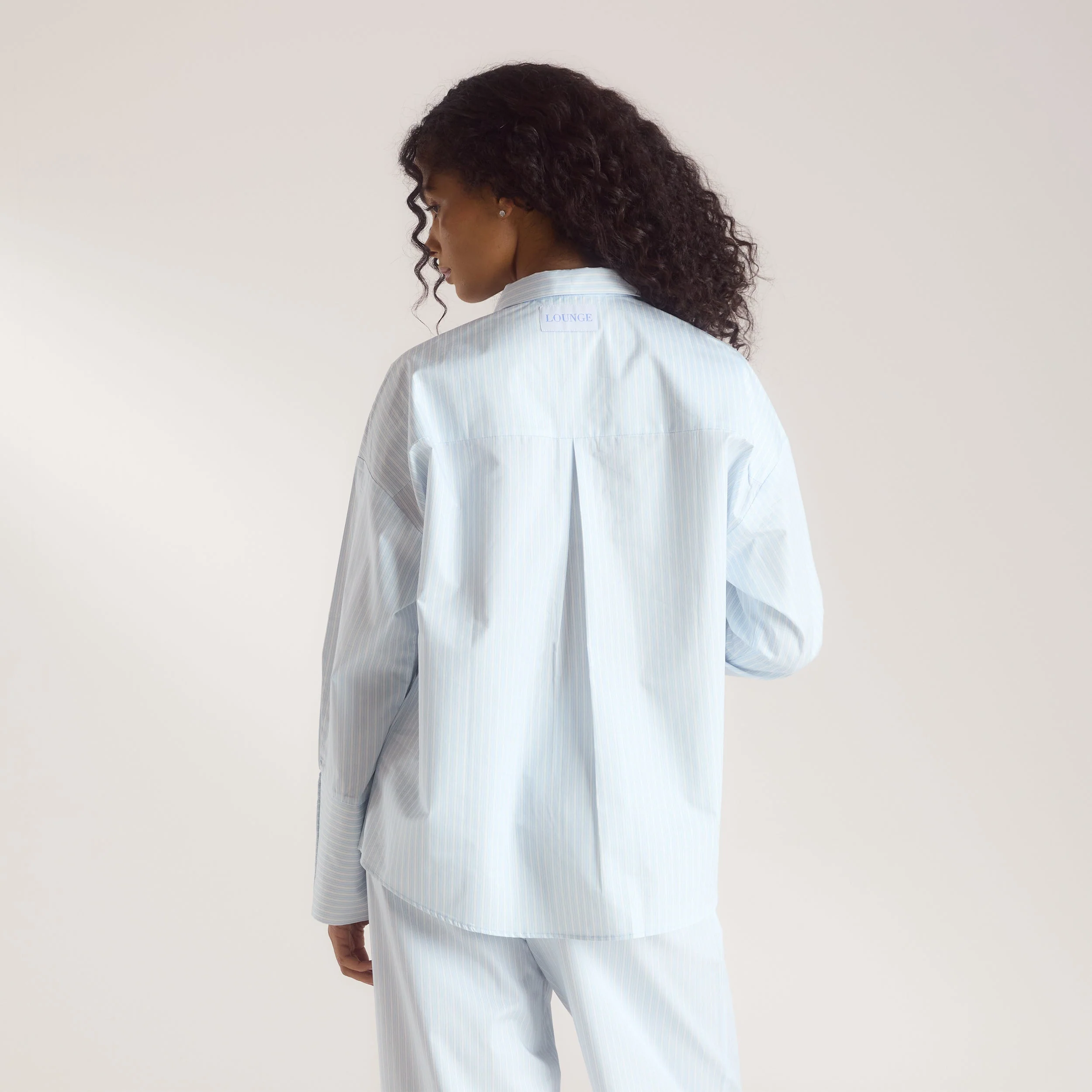 Bloom & Stripe Pyjama Shirt - Blue