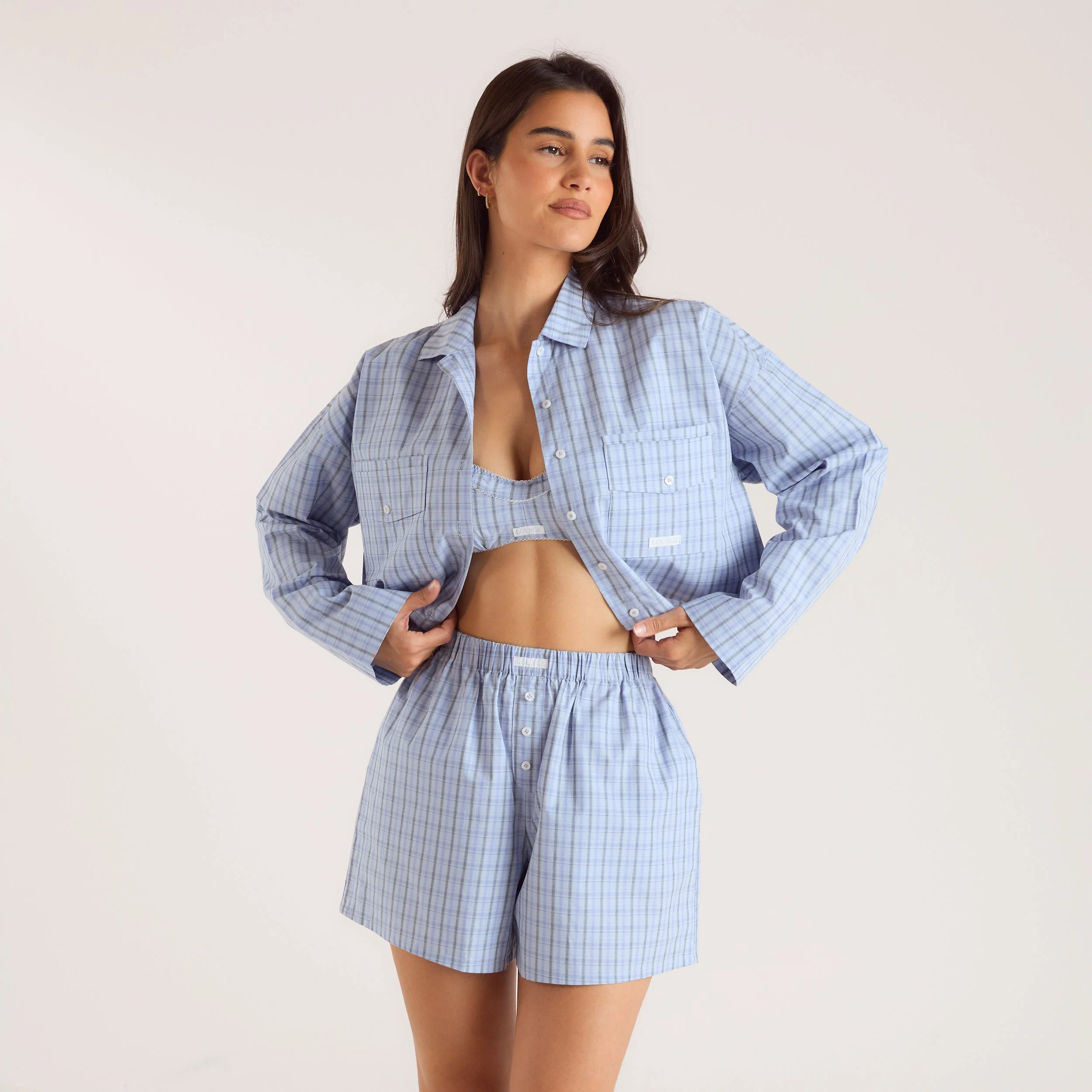 Checked Cotton Shirt - Blue