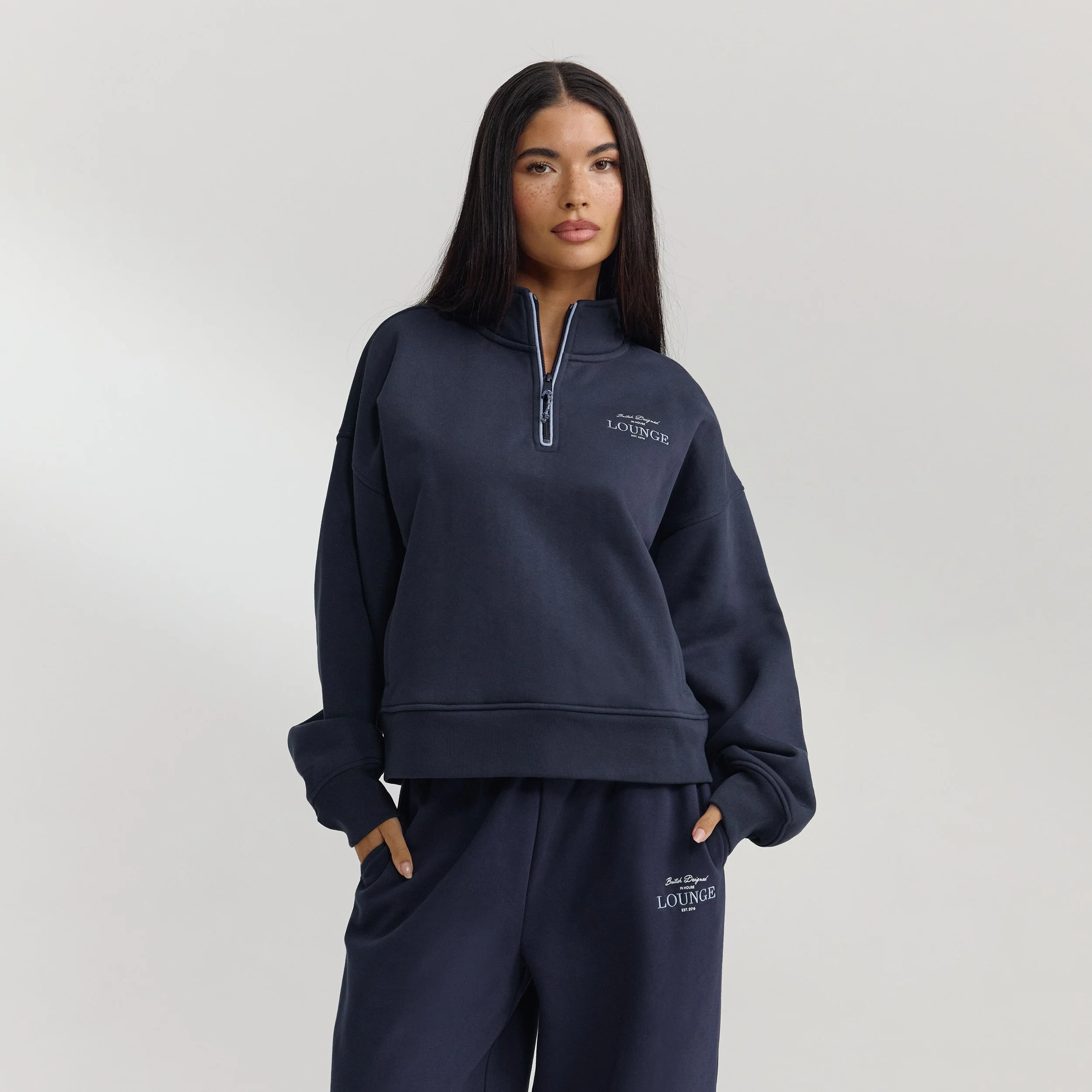 Quarter-Zip Sweater - Dark Blue