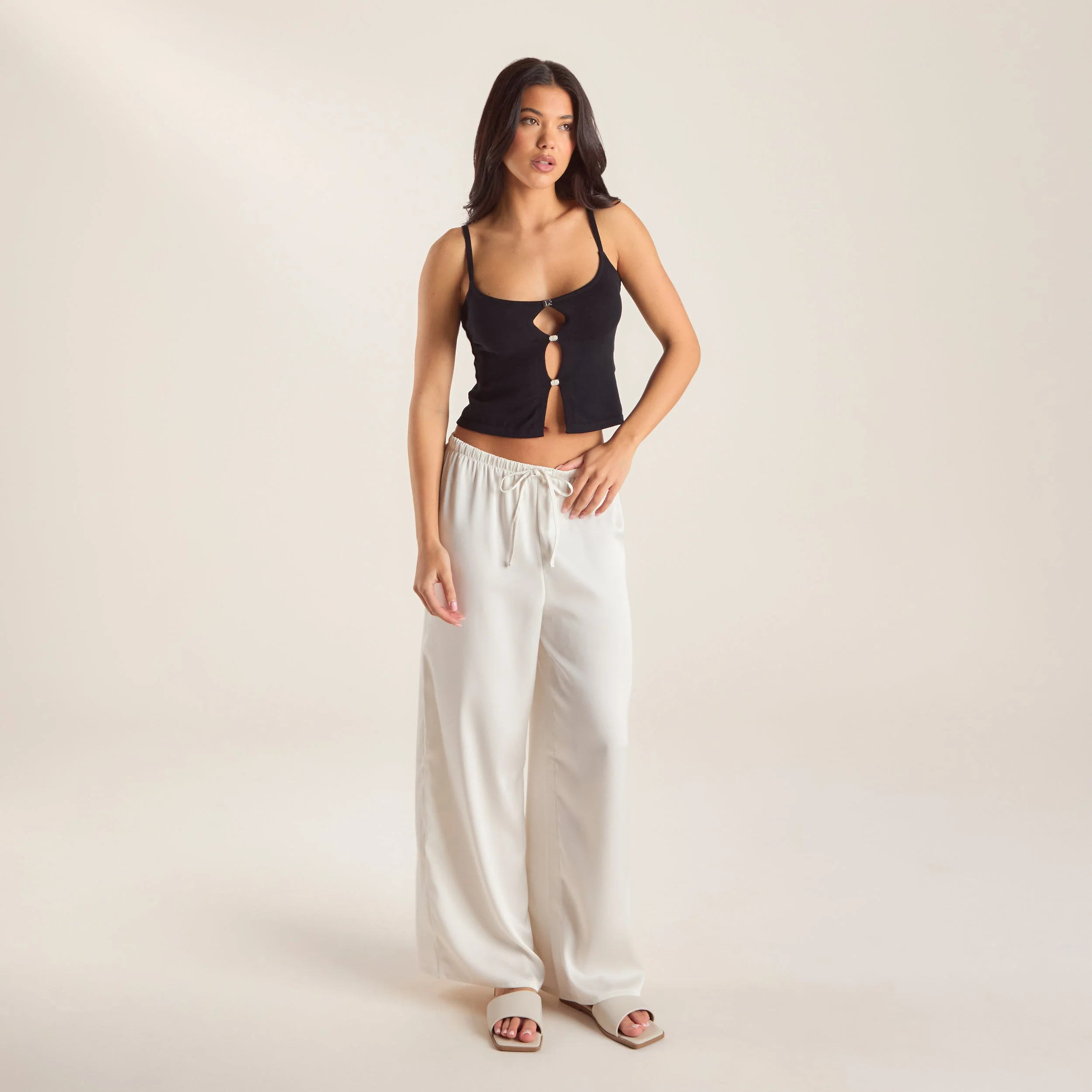 Knitted Cami Top - Black