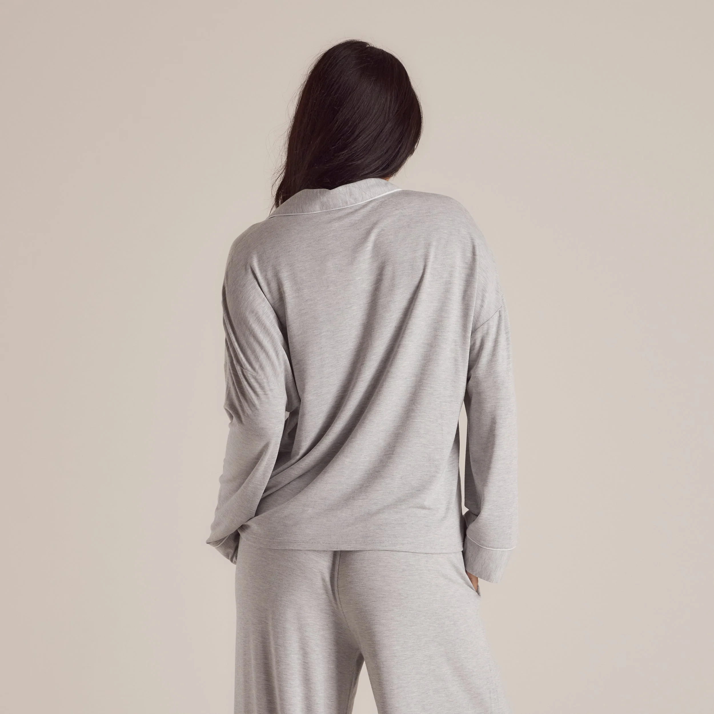 Modal Pajama Shirt - Grey Marl