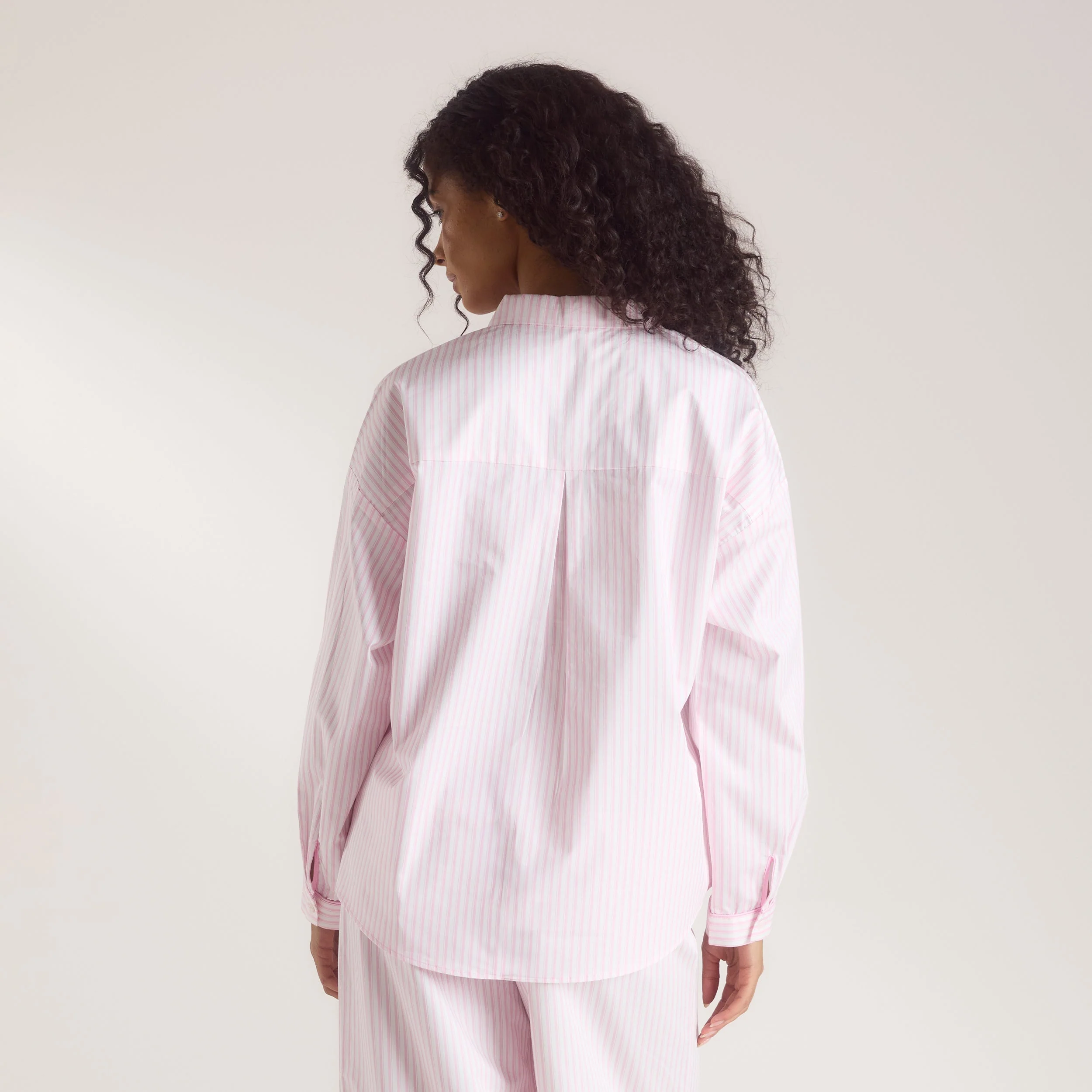 Bloom & Stripe Pajama Shirt - Pink