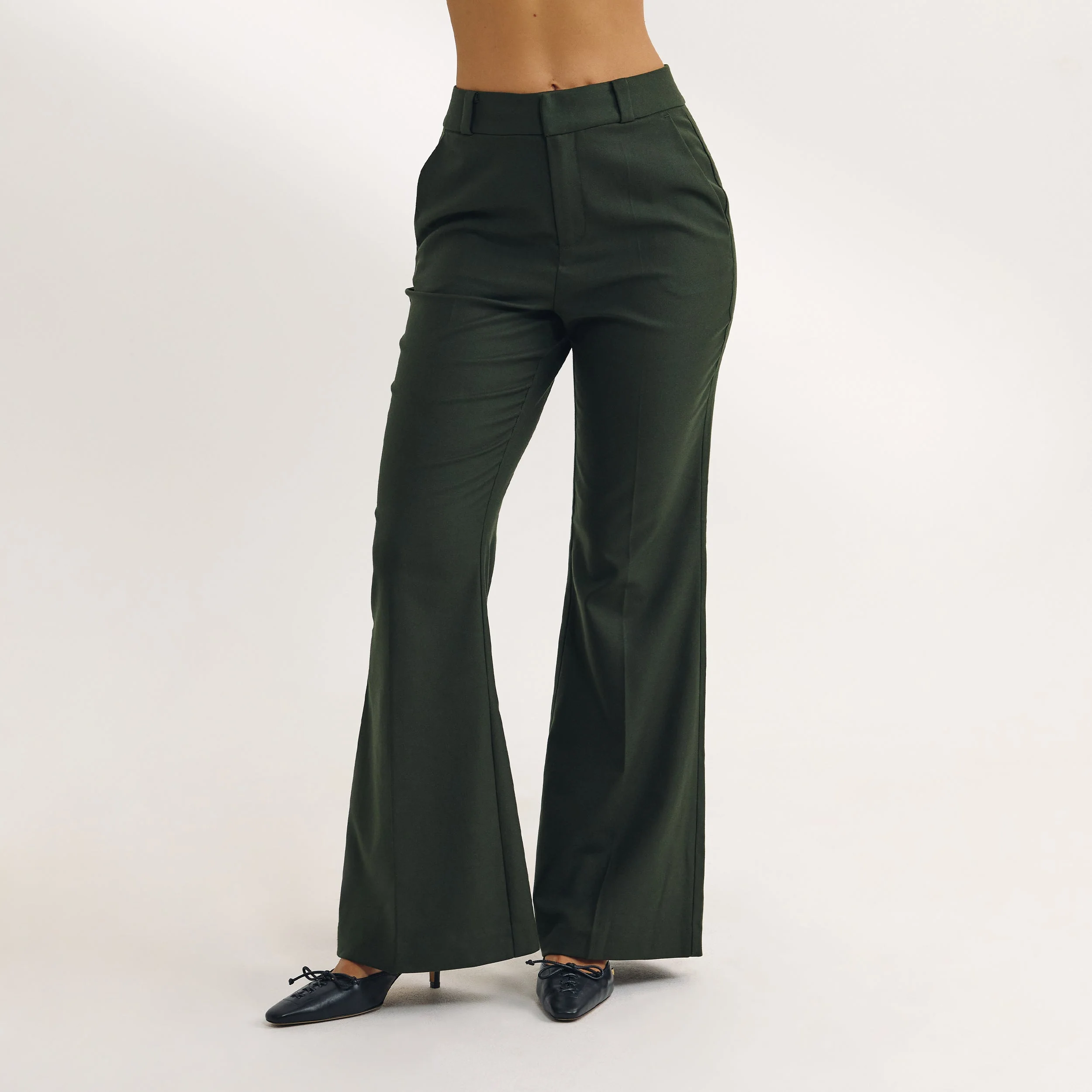 Flared Pants - Dark Green