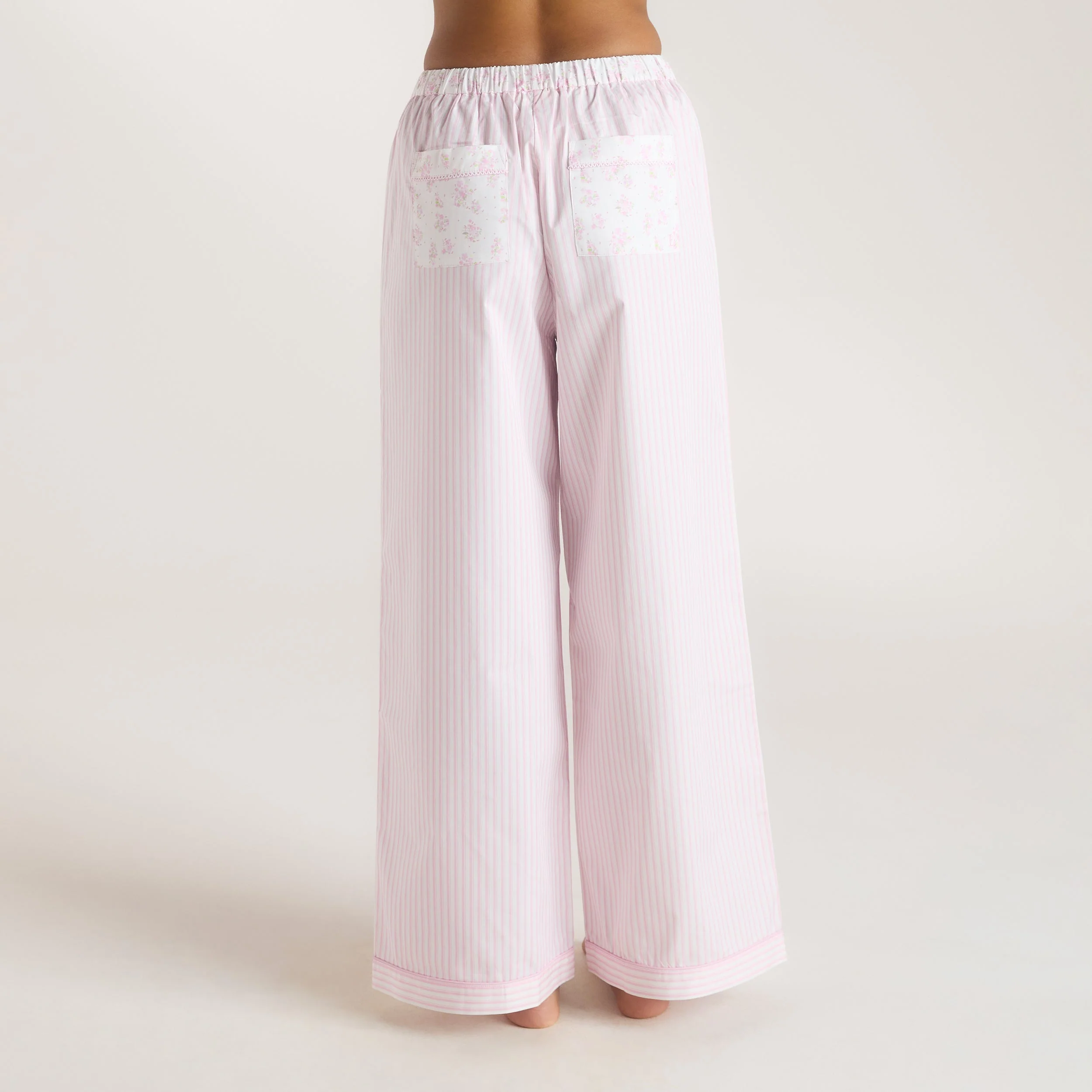 Bloom & Stripe Pajama Pants - Pink