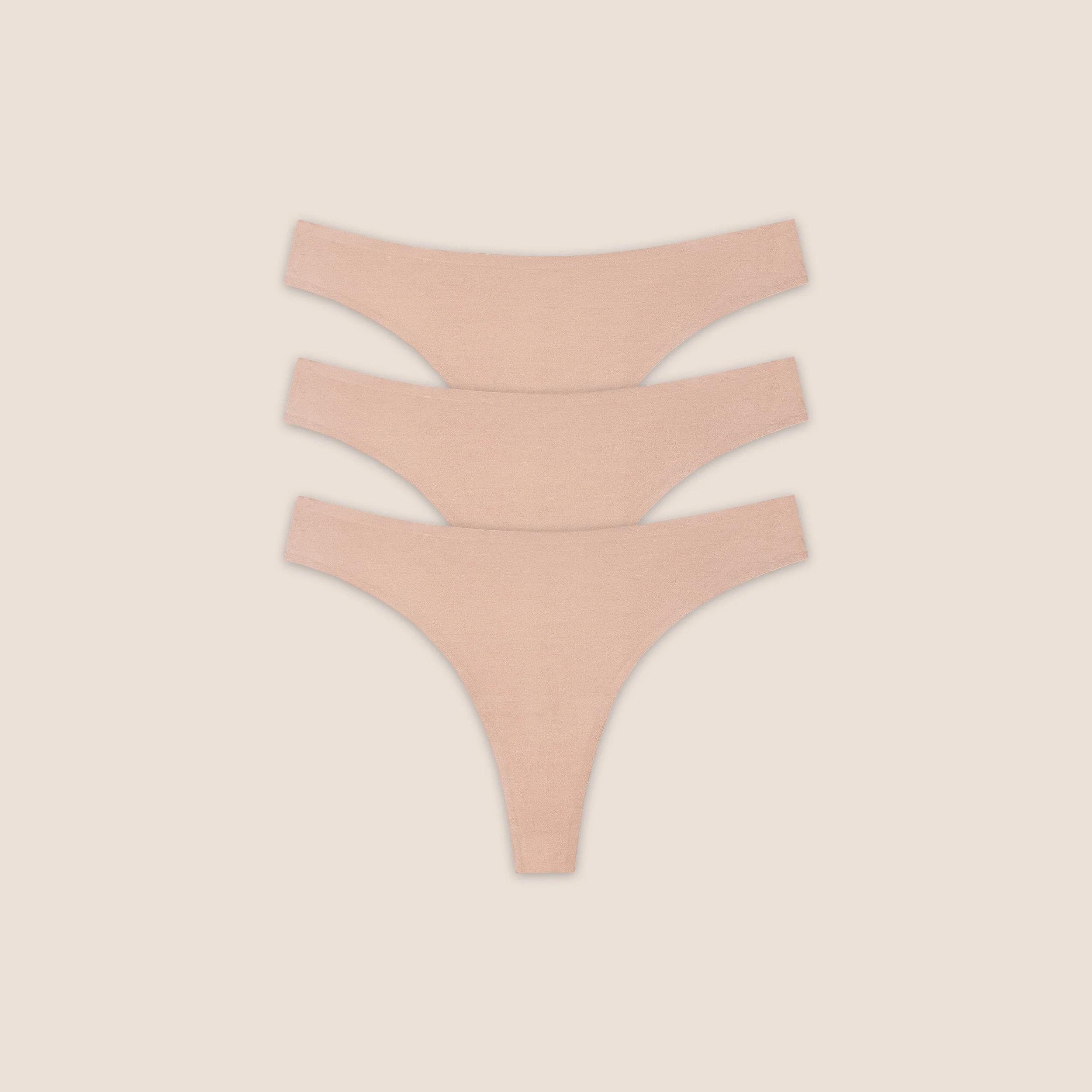 Seamless Bonded Thongs (3-Pack) - Honey