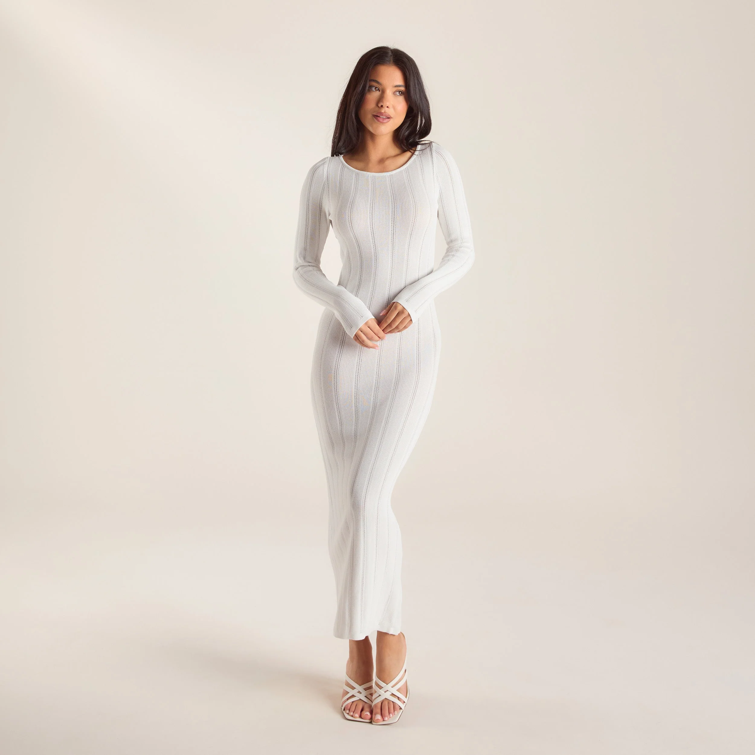 Knitted Maxi Dress - Off White
