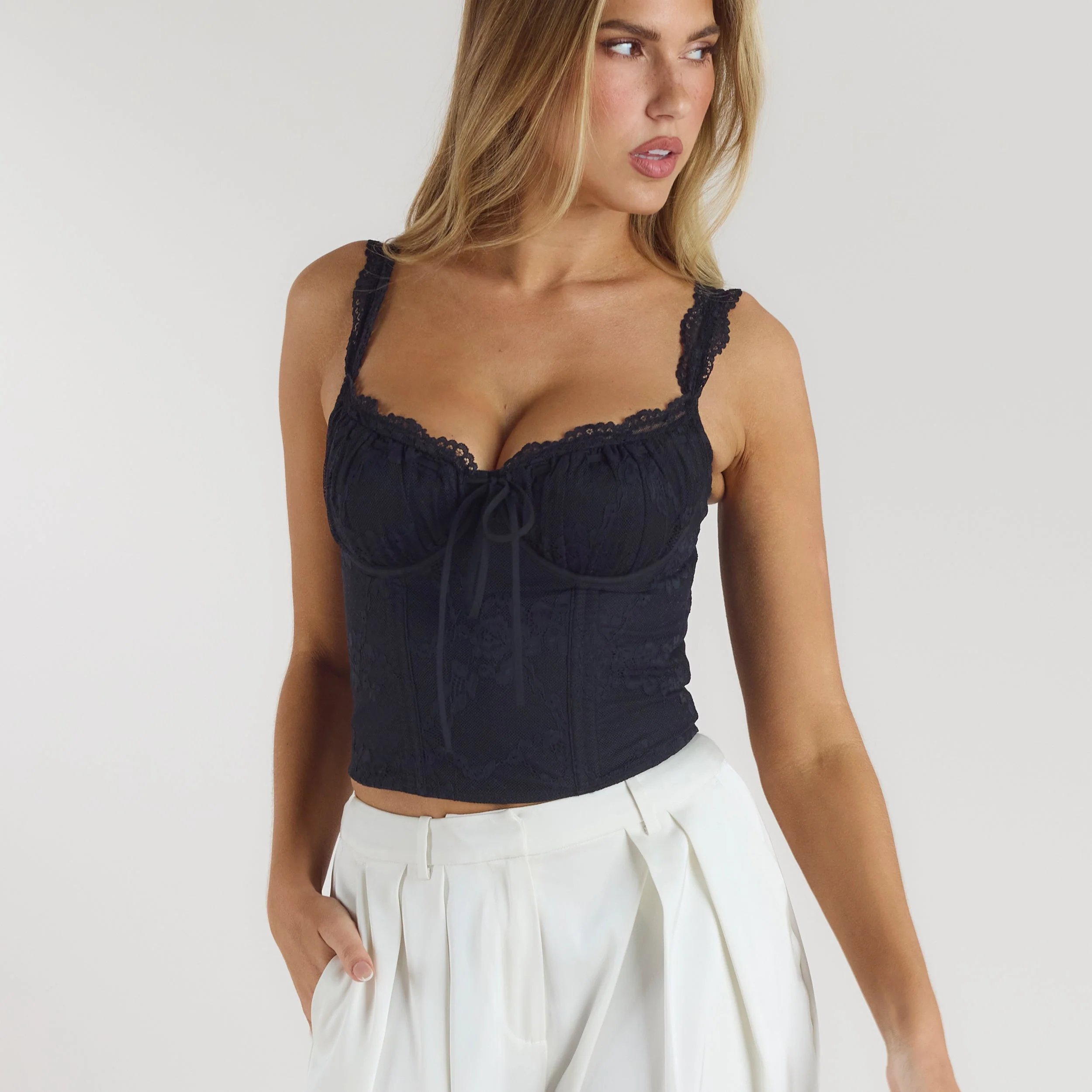 Blossom Corset Top - Black