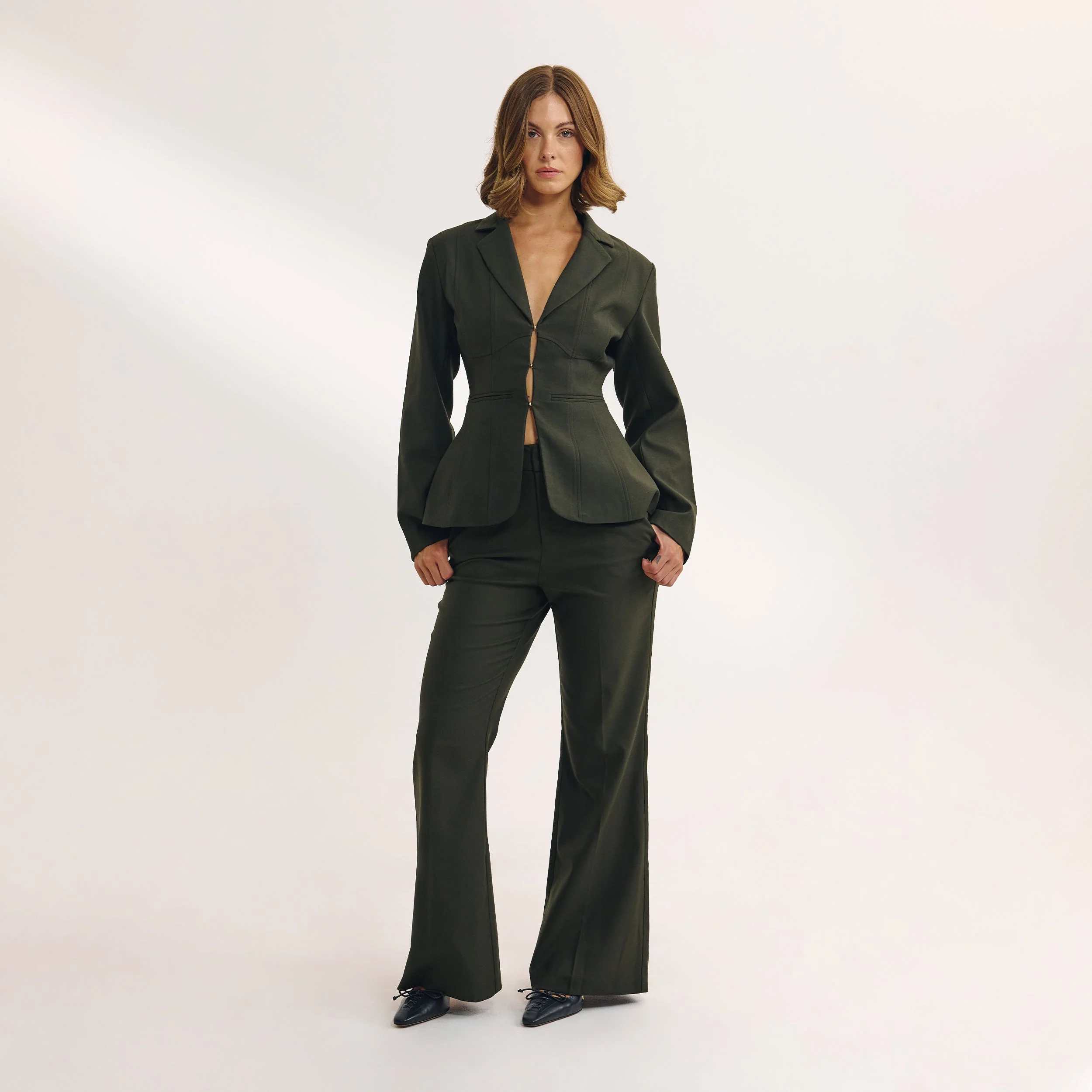 Flared Pants - Dark Green