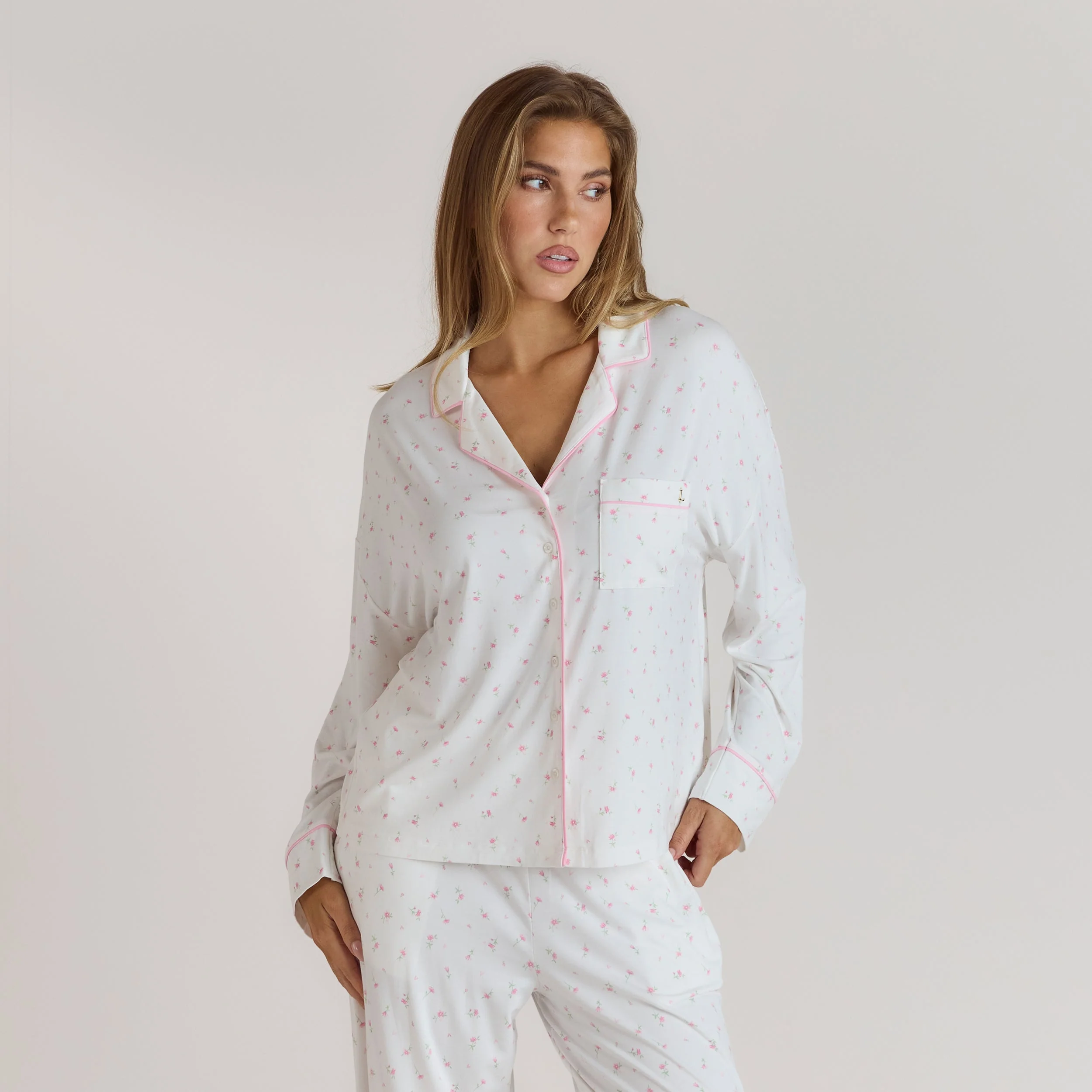 Modal Pajama Shirt - Floral Print
