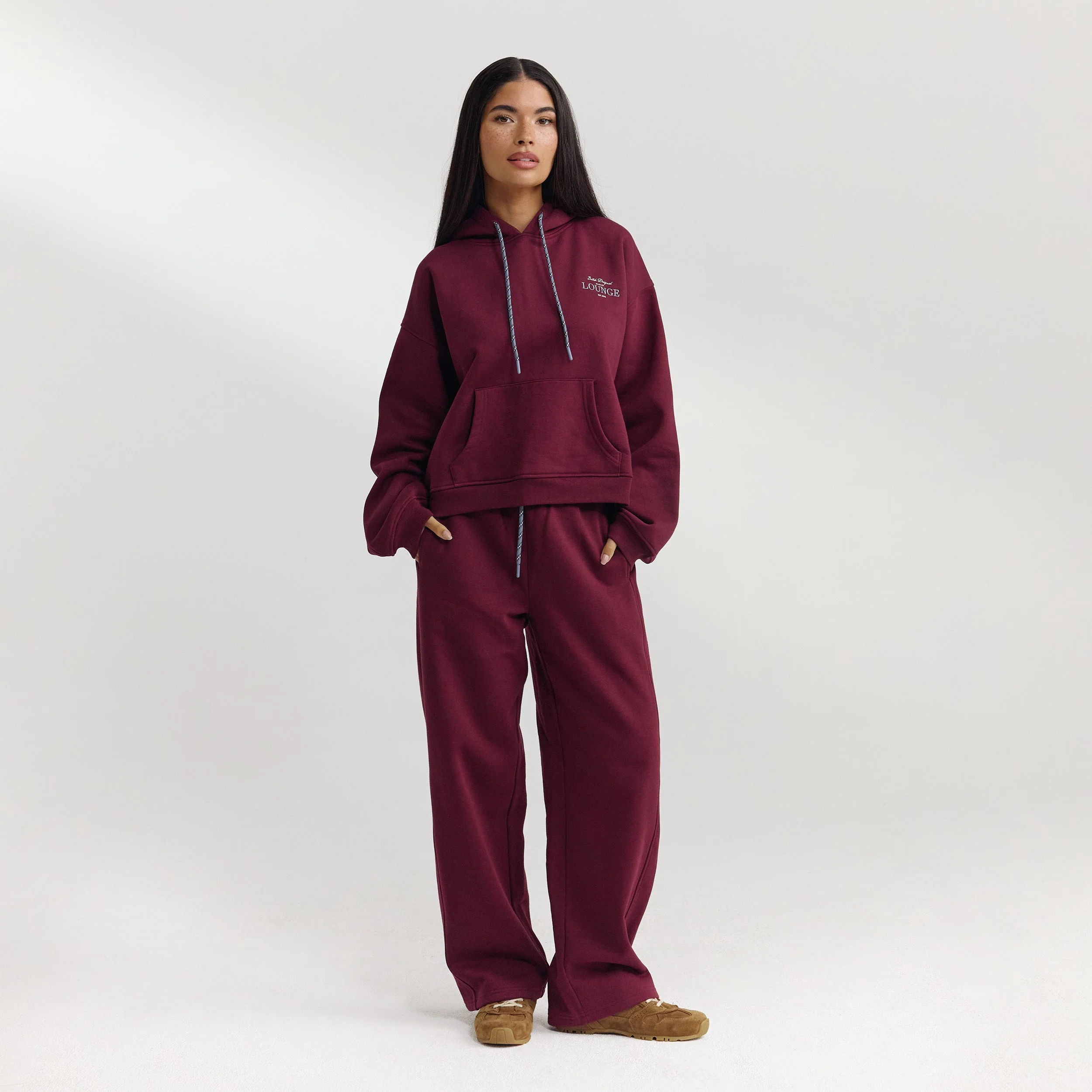 Straight-Leg Sweatpants - Cherry Lacquer
