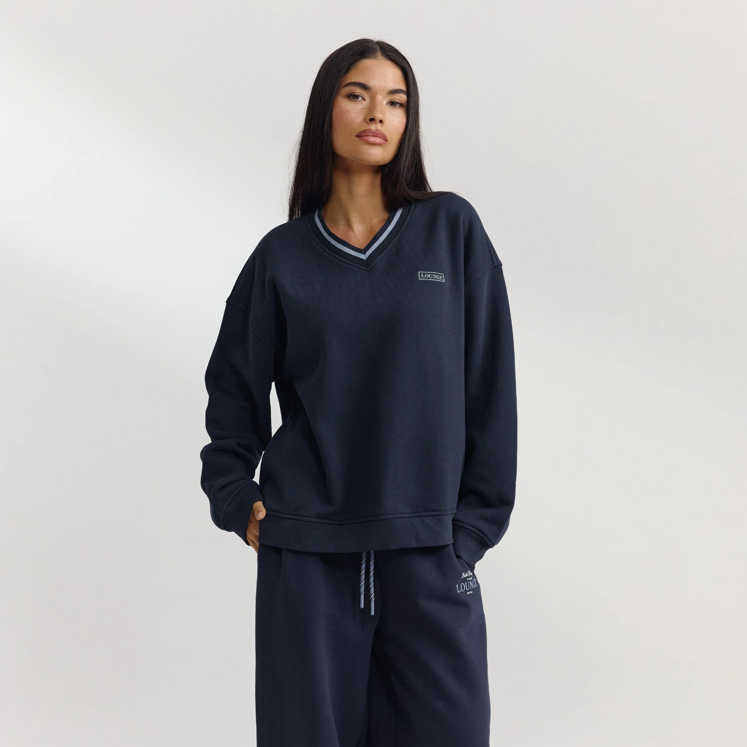 V-Neck Sweater - Dark Blue